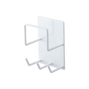 Yamazaki Tower Magnetic Bathroom Cleaning Tool Holder, Holder That Sticks to a Steel Bathroom Wall by Strong Magnet and Gathers a Sponge, Cleaning Brush and Spray Bottle, Deep Hooks Take the Spray, 500 g Per Hook, 8 x 6 x 12 cm and 190 g, White or Black