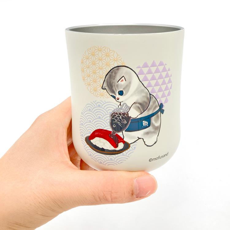 Mofusand Sushi Cat Vacuum Double-Wall Yunomi Teacup 300 ml