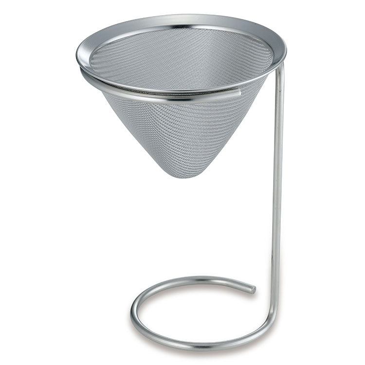 GraSUS Dripper and Stand, Stainless Dripper and Stand Set That Flips Over to Change Height for Different Cups, Brews Tea or Strains Dashi, Holds a Coffee Filter, Dishwasher Safe, Made in Japan, 11.5 x 11.5 x 16 cm and 165 g, Stainless