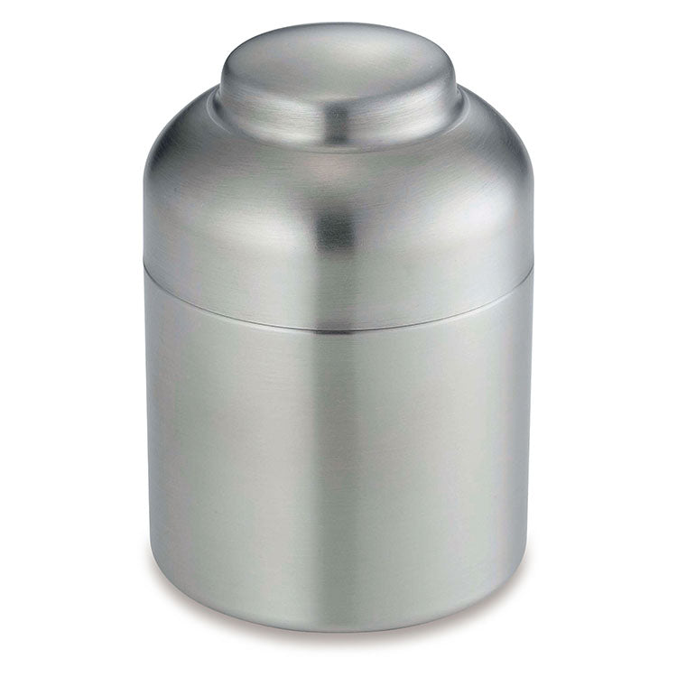 GraSUS Coffee Canister, Stainless Coffee Canister That Blocks Light and Seals Tightly to Keep Coffee Fresh, Smooth Lid Seam Is Easy to Clean, Holds 100 g of Beans or Grounds, Dishwasher Safe, Made in Japan, 7.9 x 7.9 x 11.4 cm and 165 g, Stainless