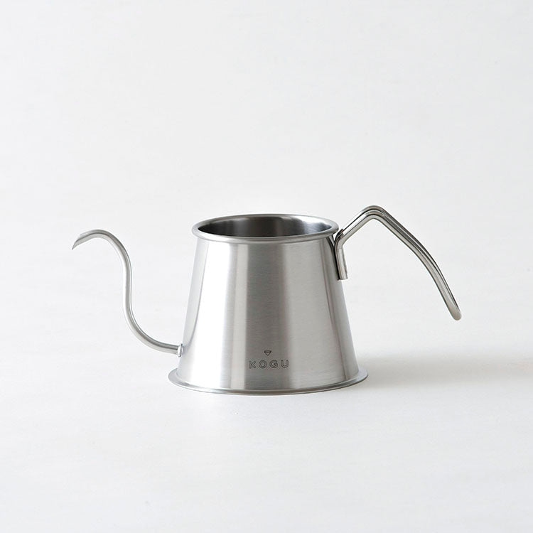GraSUS Two Drip Pot Pro Without Lid, Stainless 500 mL Drip Pot Without Lid With an S-Shaped 6 mm Spout That Pours Almost Straight Down, Wide Mouth for Washing, Gas and Induction, Dishwasher Safe, Made in Japan, 25.5 x 13 x 11 cm and 325 g, Stainless