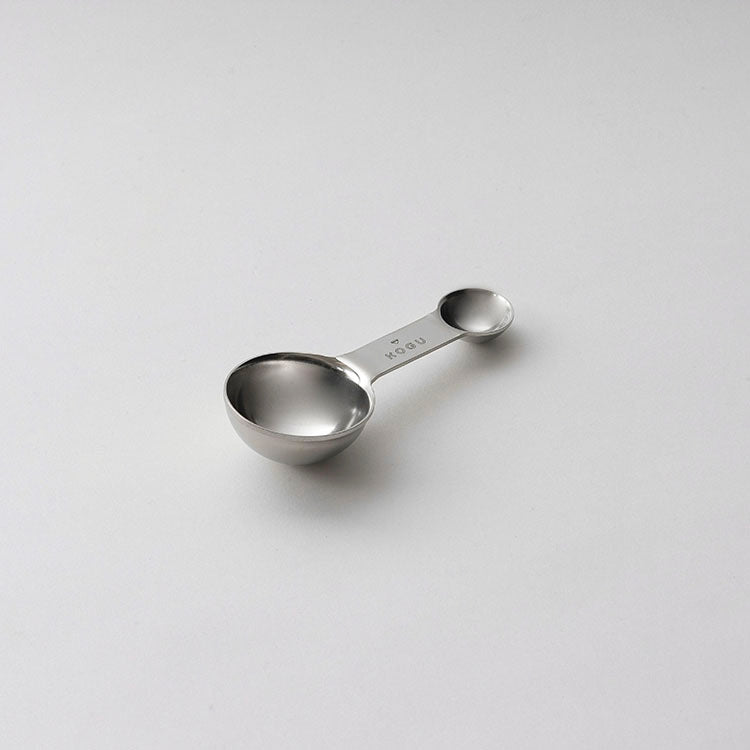 GraSUS 2 Cup Coffee Measure, Stainless Coffee Measure for 8 g and 1 g That Is Cut From One Thick Sheet So It Does Not Bend, Adjust Grounds by Bean, Roast and Grind, Dishwasher Safe, Made in Japan, 10.4 x 4.6 x 2.1 cm and 46 g, Stainless