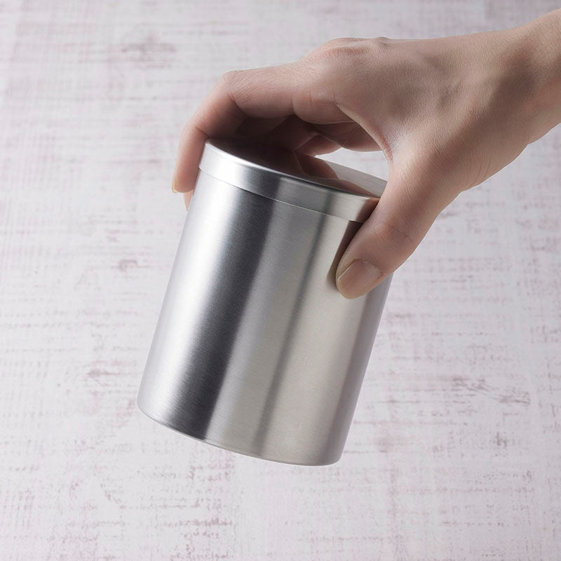 GraSUS Powder Control Large, Stainless Coffee Powder Control Sifter That Removes Fine Grounds With a Quick Shake for a Clearer Cup, Handles 60 g for 1 to 4 Cups, Dishwasher Safe, Made in Japan in Tsubame-Sanjo, 8.4 x 8.4 x 10.3 cm and 130 g, Stainless