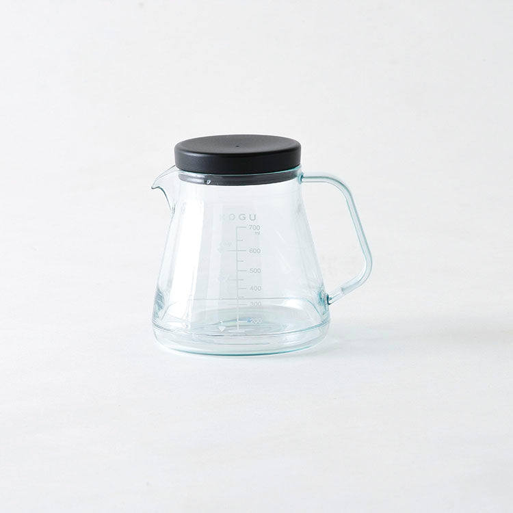 GraSUS Unbreakable Coffee Server 700 mL, Clear Resin Coffee Server 700 mL for 2 to 4 Cups That Looks Like Glass but Does Not Break When Dropped, Graduated, Drip-Free Spout, Microwave and Dishwasher Safe, Made in Japan, 15 x 12.2 x 13.7 cm and 200 g, Clear