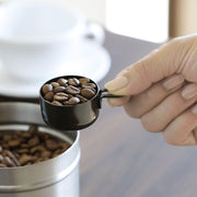 GraSUS Black 10 g Measure, Short Black Stainless Measure for One Cup of Coffee, About 10 g Levelled, Fits in a Canister, Colour Formed on the Steel So It Lasts, Dishwasher Safe, Made in Japan, 6.1 x 4.2 x 2.4 cm and 20 g, Black