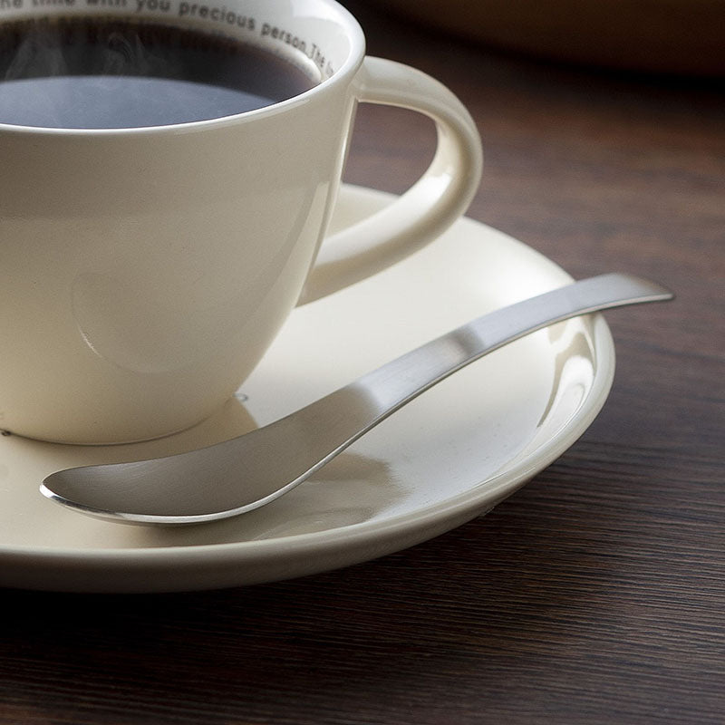 GraSUS Coffee Spoon Set of 5, Set of Five Coffee Spoons the Right Size for Coffee Cups With a Plain Smooth Shape and a Comfortable Handle, 13 cm, Dishwasher Safe, Made in Japan in Tsubame-Sanjo, 2.4 x 13 x 1.4 cm each and 100 g, Stainless