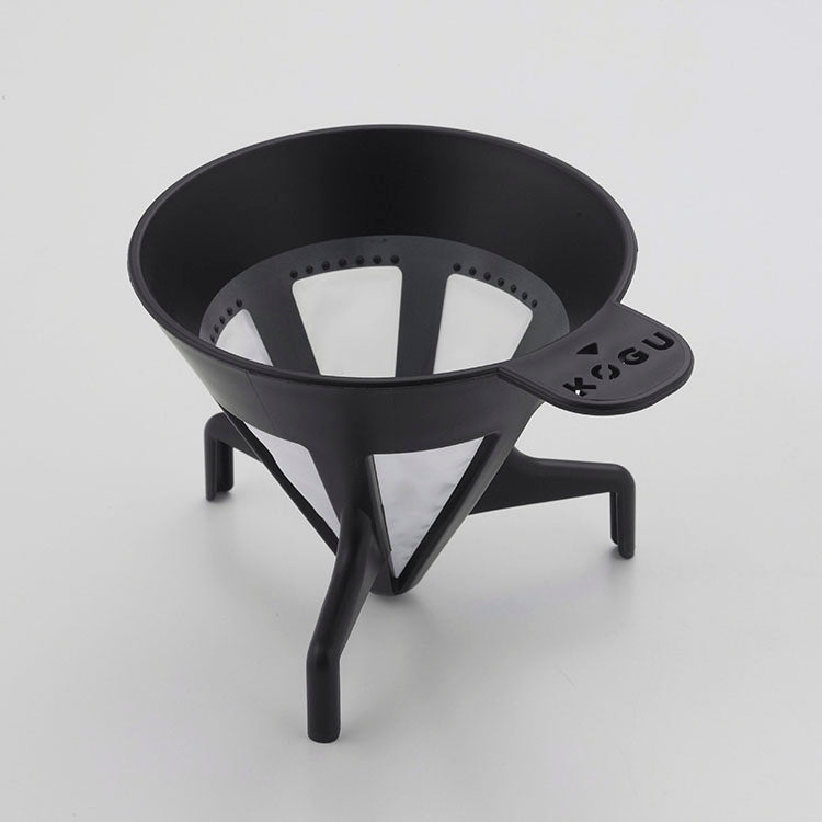 GraSUS Filterless Coffee Dripper, Black Dripper With a Built-In Reusable Mesh Filter So You Need No Paper, Keeps the Coffee Oils for Full Aroma, One to Four Cups, 34 g, Made in Japan, 13 x 10.3 x 8.5 cm and 34 g, Black