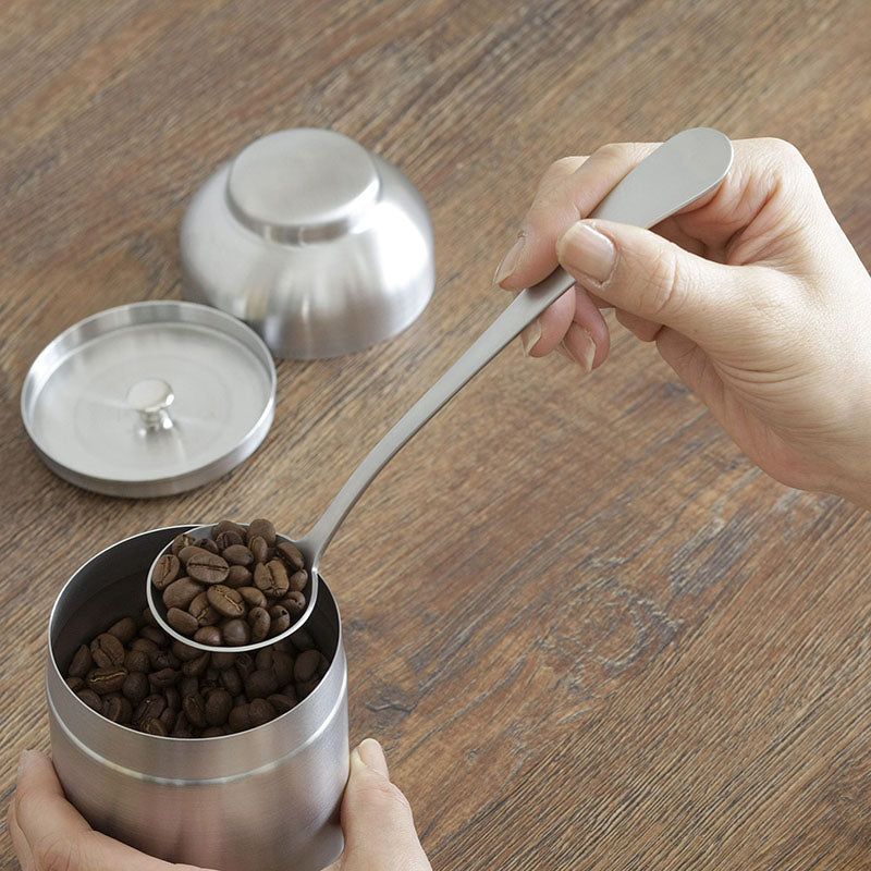 GraSUS Cupping Long Spoon, Stainless Cupping Long Spoon for Tasting Coffee From Deep Servers, Bowl Marked at 2.5 mL and 5 mL and Holds 10 mL, Dishwasher Safe, Made in Japan, 4.3 x 19.2 x 1 cm and 50 g, Stainless