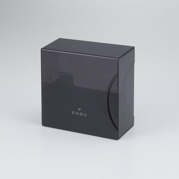 GraSUS Coffee Filter Case Black, Black Case That Guards Coffee Filters From Dust and Opens With One Hand, Movable Divider Holds About 120 Filters in Two Sizes, Made in Japan in Tsubame-Sanjo, 14.6 x 7.5 x 14.8 cm and 250 g, Black
