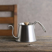 GraSUS Coffee Drip Kettle with Lid, Stainless Drip Kettle With a Fine S-Shaped Spout That Pours Almost Straight Down and a Wide Mouth for Easy Washing, 750 mL, Gas and Induction, Made in Japan, 25.5 x 13 x 11 cm and 390 g, Stainless