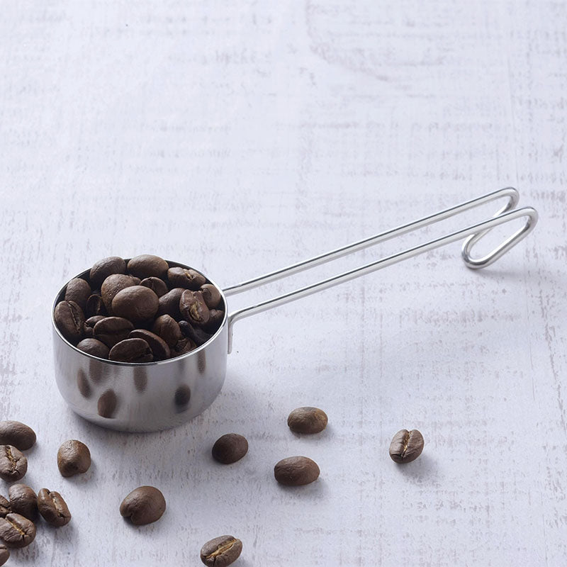 GraSUS 10 g Measure Long, Long Stainless Measure for One Cup of Coffee, About 10 g Levelled, Handle Hooks Onto a Canister and Reaches Deep Containers, Dishwasher Safe, Made in Japan, 13.4 x 4.2 x 2.4 cm and 30 g, Stainless