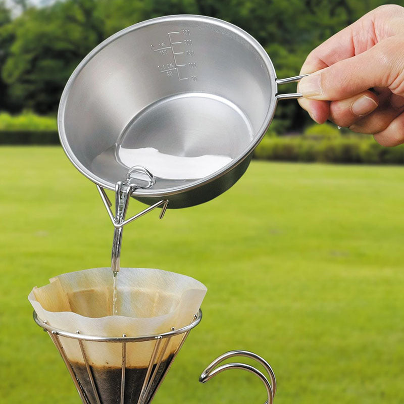 GraSUS Hook-On Drip Spout Clip, Small 18-8 Stainless Clip That Hooks on a Camp Cup, Pot or Mug to Pour Slowly for Pour-Over Coffee Without a Drip Pot, 10 g, Made in Japan in Tsubame-Sanjo, 5.5 x 4 x 2.3 cm and 10 g, Stainless
