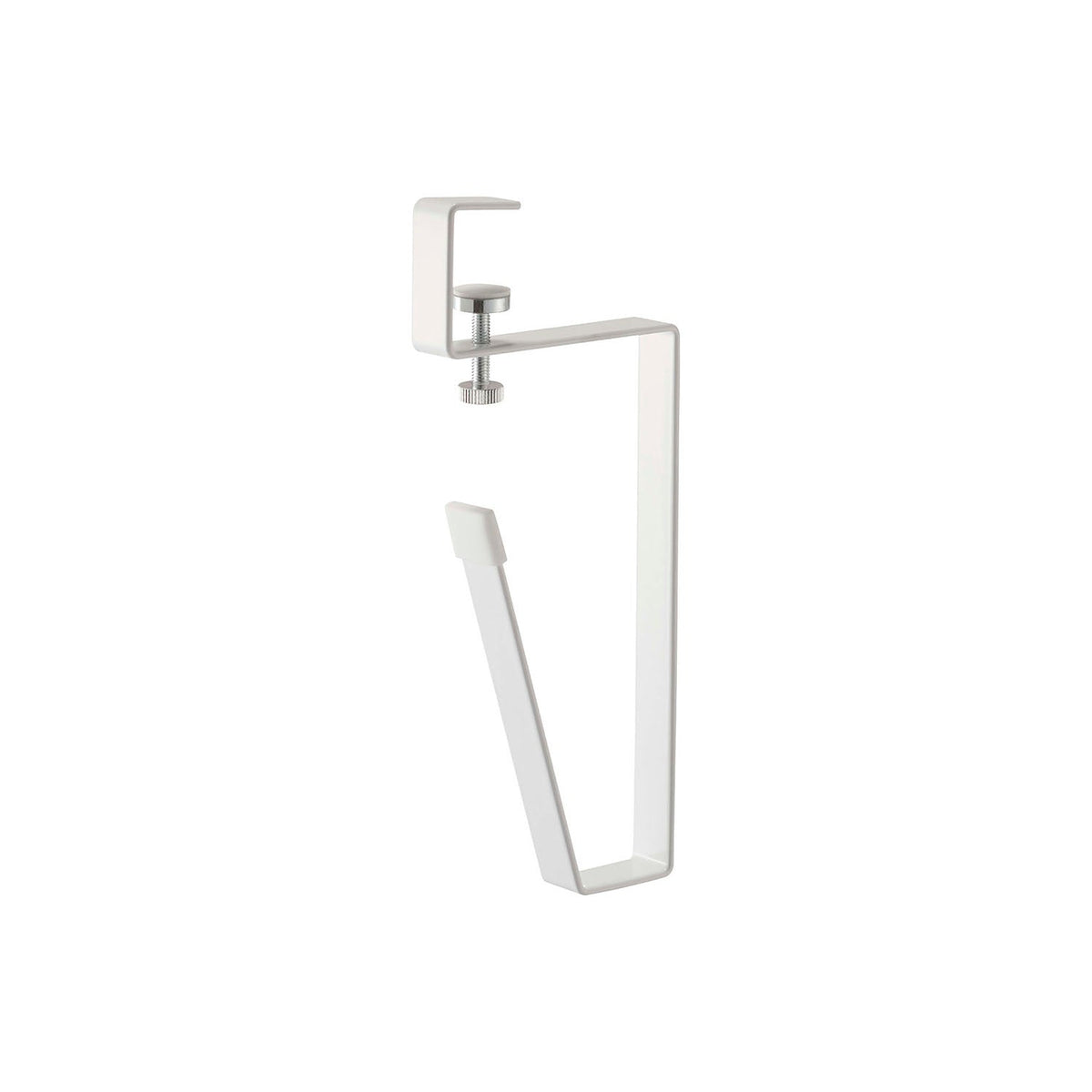 Yamazaki Tower Washbasin Under-Cabinet Tumbler Holder, Slim Holder That Clamps to the Shelf of a Wall Cabinet Over a Washbasin and Hangs a Tumbler Upside Down in the Dead Space So It Dries, Holds 250 g, 1.8 x 8 x 19 cm and 115 g, White