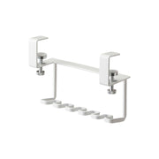 Yamazaki Tower Washbasin Under-Cabinet Toothbrush Holder, Holder That Clamps to the Shelf of a Wall Cabinet Over a Washbasin and Floats Five Toothbrushes in the Dead Space So They Dry Fast, Adjusting Screw Fixes It, 14 x 5 x 10 cm and 155 g, White
