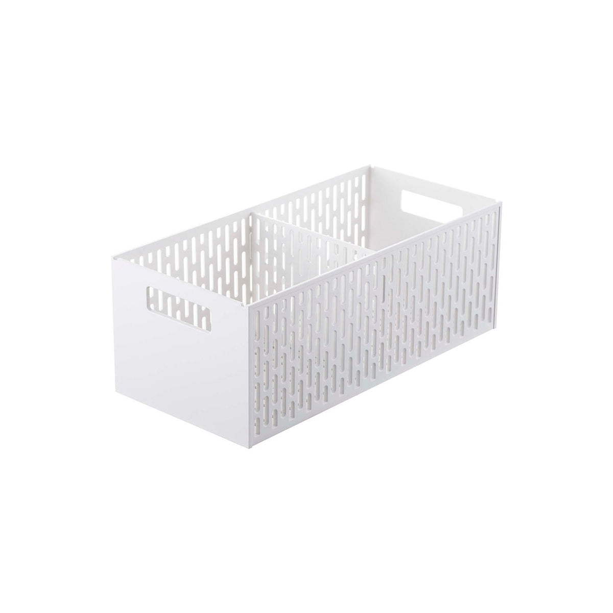 Yamazaki Tower Vegetable Stocker, Long Open Stocker for Root Vegetables With Dividers You Move Every 2 cm to Suit the Vegetable, Stack Two High, Heat Safe to 90 C, 15.3 x 32 x 12.2 cm and 415 g, White or Black