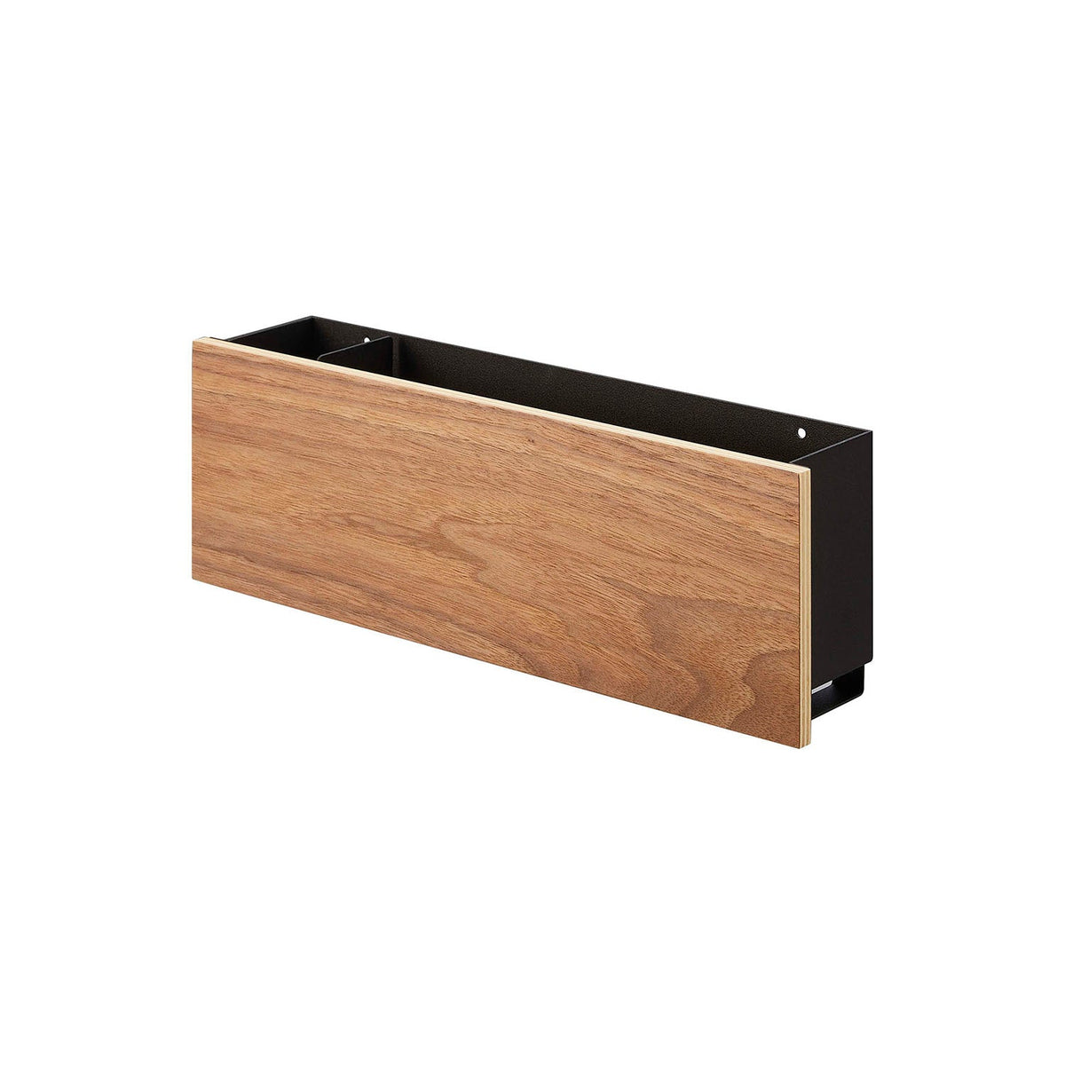 Yamazaki Rin Plasterboard Tablet and Remote Holder, Wall Holder for a Tablet and Remotes Fixed With Plasterboard Pins That Charges the Tablet While Stored, Holds 3 kg, 33 x 7 x 11.5 cm and 23.5 x 2.2 x 4 cm and 800 g, Brown or Natural