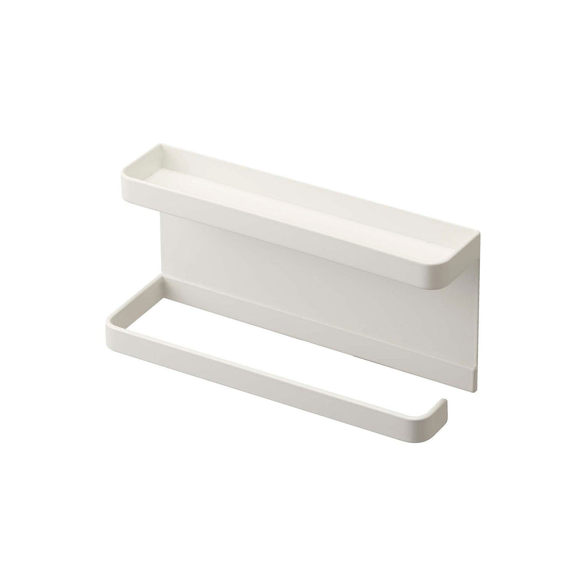 Yamazaki Smart Magnetic Umbrella Holder with Tray, Magnetic Holder that Hangs Folding Umbrellas on a Steel Entrance Door, with a Tray for Small Items, 20 x 7 x 9.5 cm and 590 g, White or Black