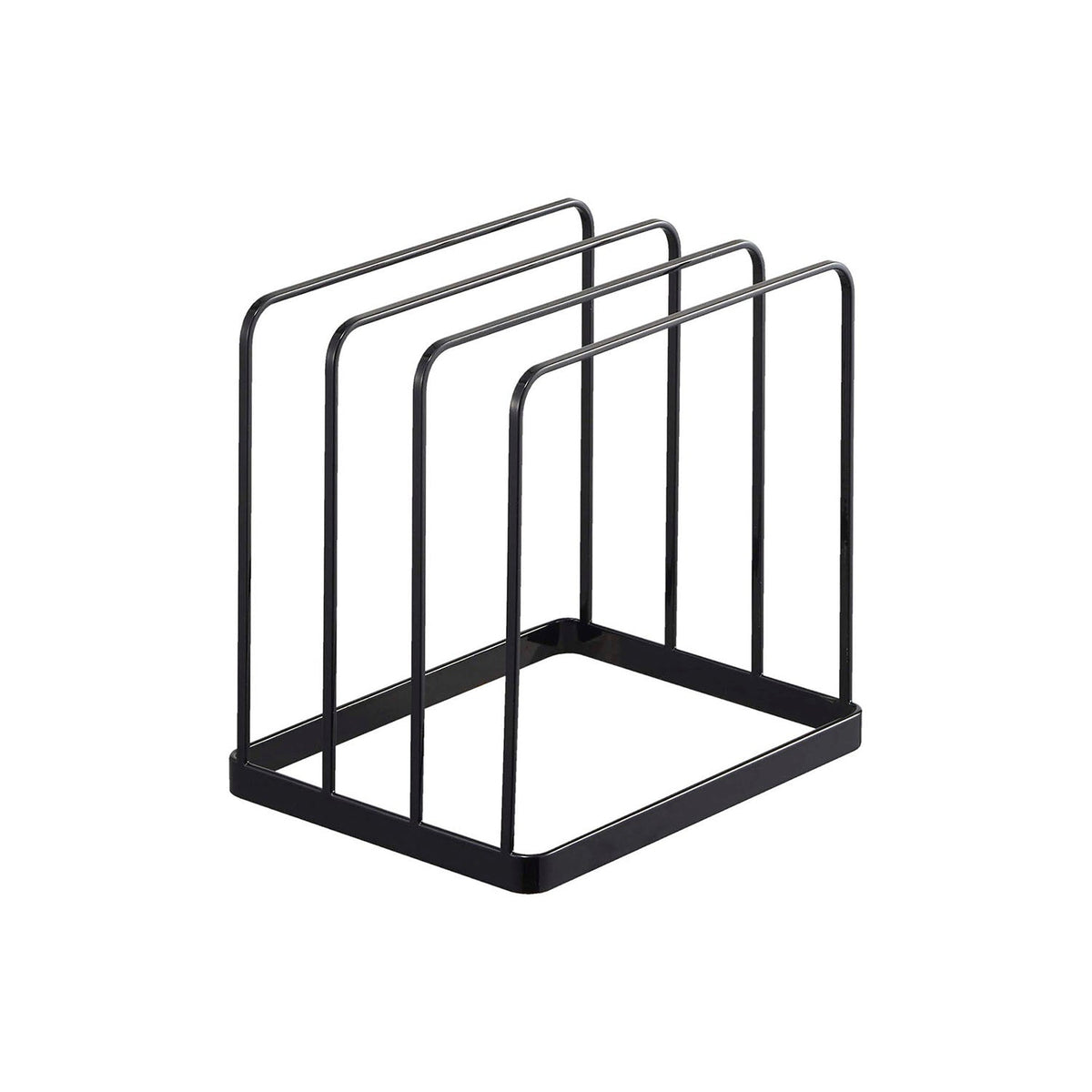 Yamazaki Tower Tray Stand, Stand That Keeps Oven Trays, Kitchen Trays and Cutting Boards Upright in 4 cm Slots to Save Space, Fits a Spare Hot Plate Top Too, Cushions Included, 19.5 x 16 x 19.5 cm and 530 g, White or Black