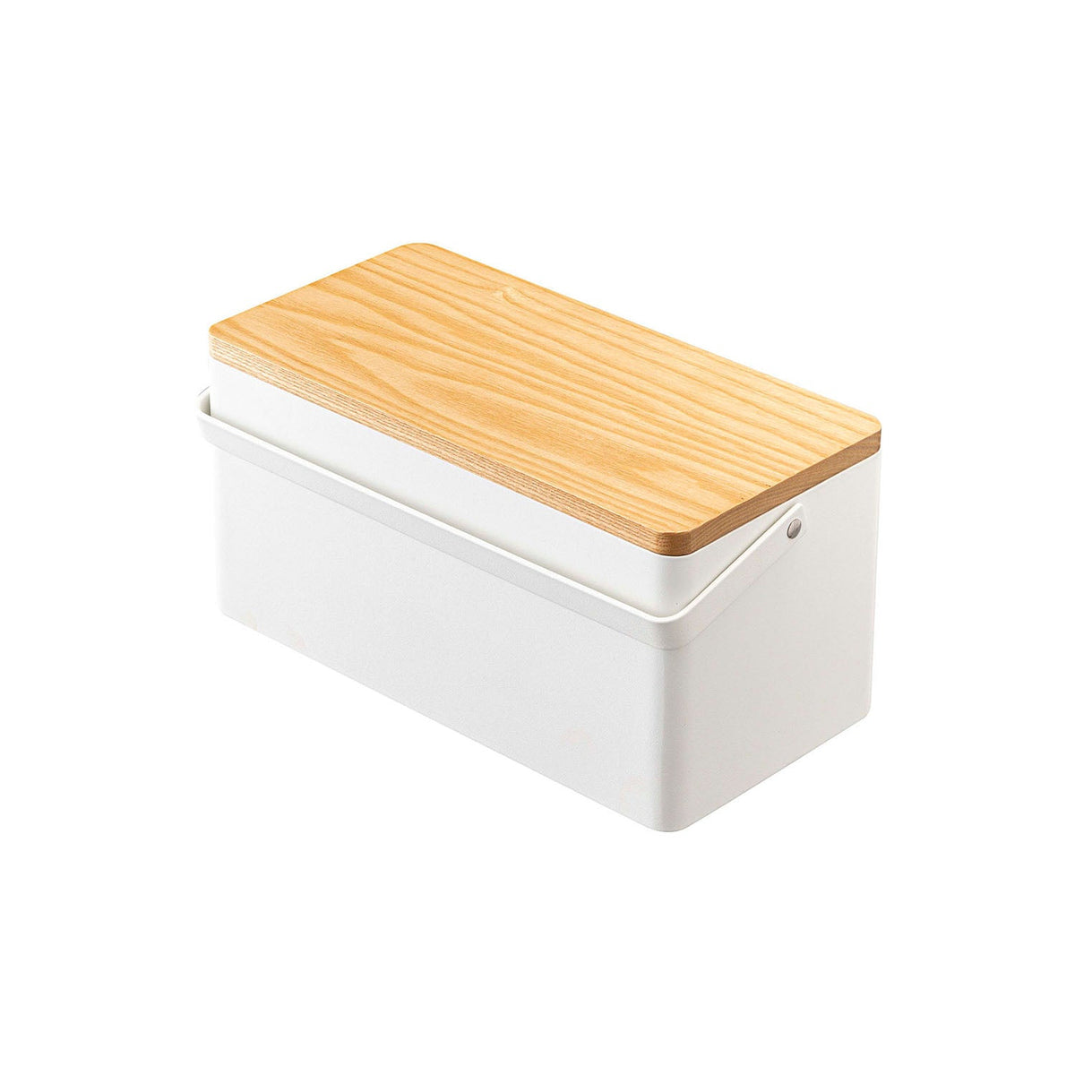 Yamazaki Tower Sewing Box, Sewing Box With Lift-Out Trays So You Can Sew at a Table Without Scattering Tools, Sliding Upper Tray, Pin Cushion Included, Wood Lid, 27 cm Wide, 27 x 14 x 13.5 cm and 1560 g, White or Black