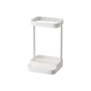 Yamazaki Tower Hair Iron Stand with a Heat-Resistant Tray, Hair Iron Stand with a 250 C Silicone Tray for Resting a Hot Iron and a Hook for Hair Ties, 10.5 x 10.5 x 16.5 cm and 350 g, White or Black