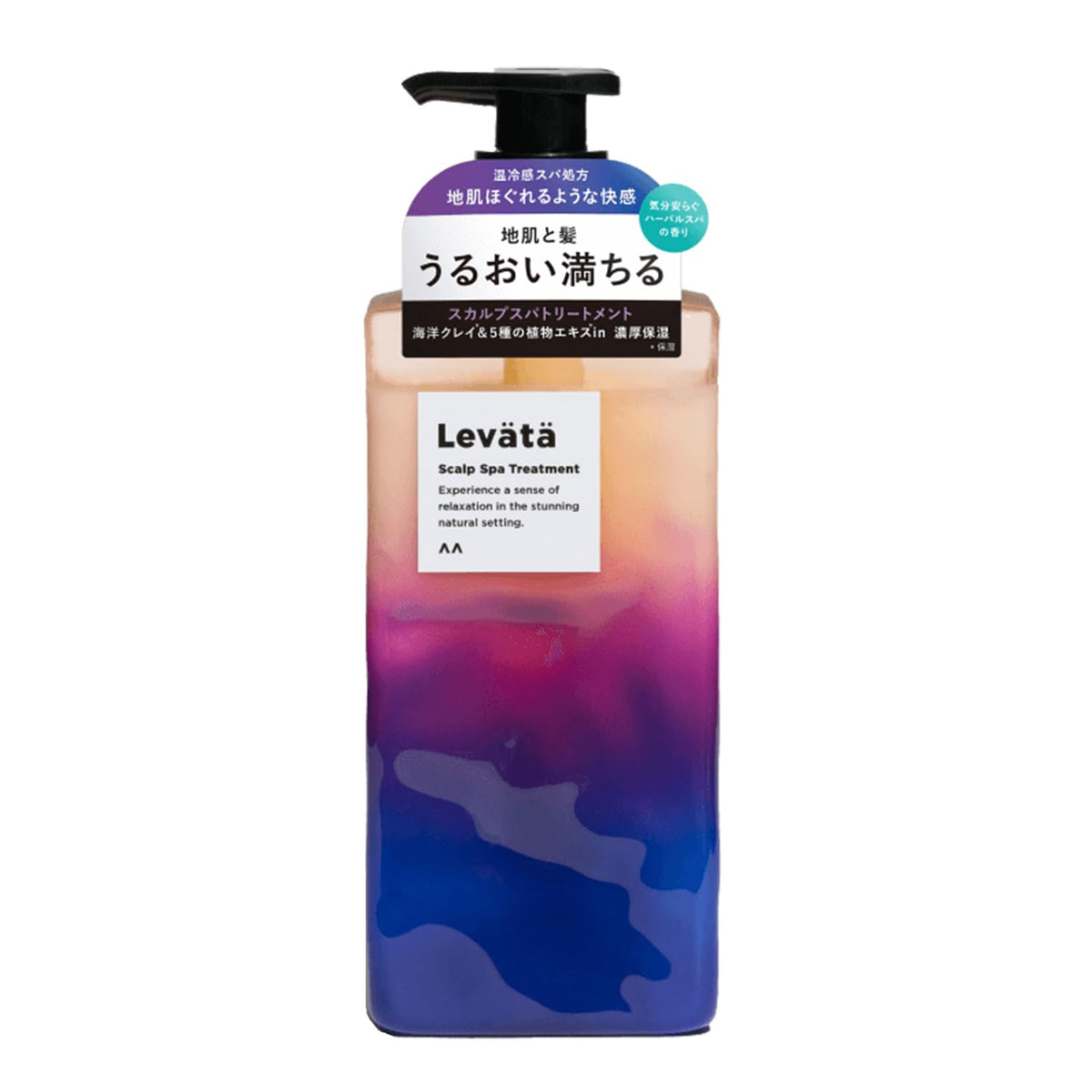 Levata Scalp Spa Treatment for Men, Warm and Cool Sensation Conditioner with Sea Silt and Five Plant Extracts, Herbal Spa Scent, 400 g