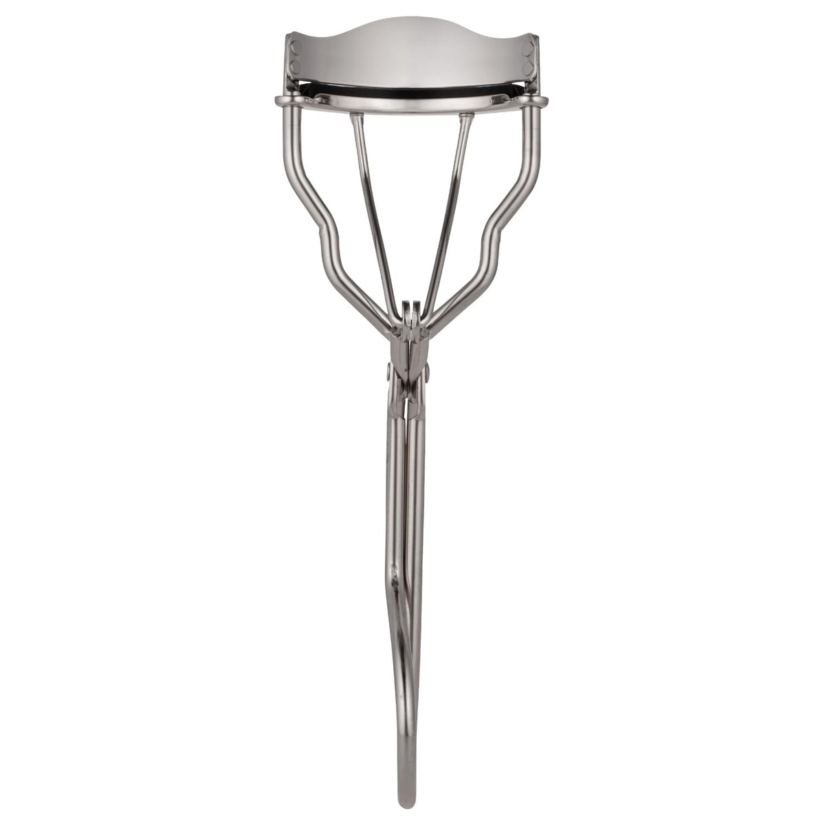 Koji Push and Catch Eyelash Curler, Silver Curler for Hooded and Single Eyelids with Spare Rubber Pad, Made in Japan