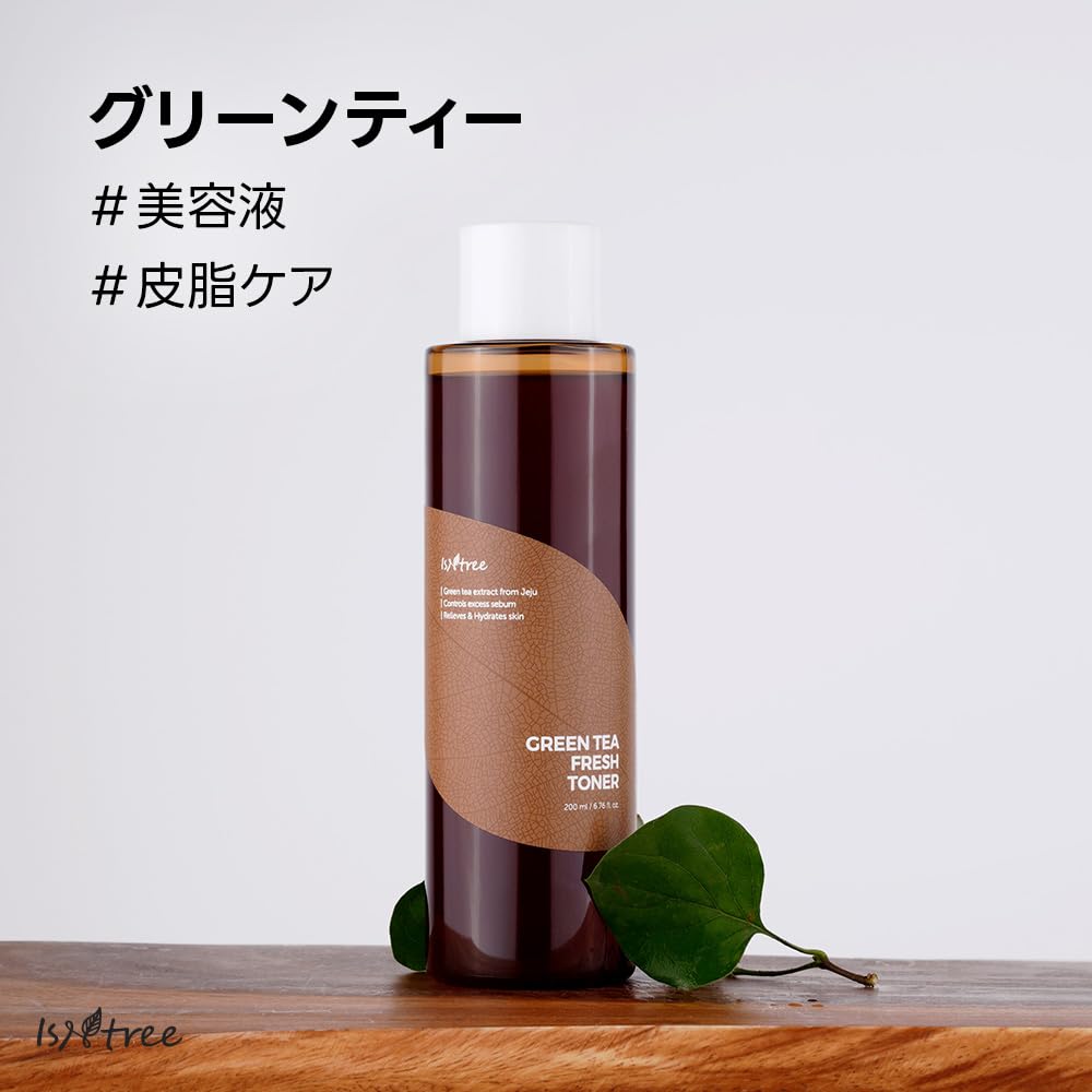 ISNTREE Green Tea Fresh Toner, Jeju Green Tea Water-Type Toner for Oil and Pore Care, 200 mL