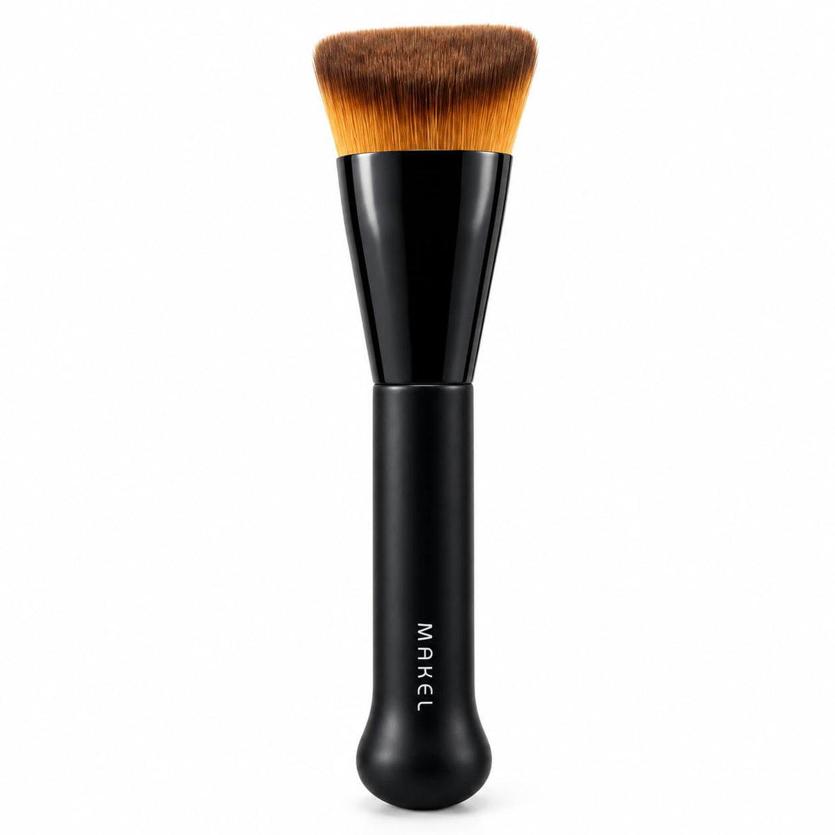 Kabuki Foundation Brush, Dual-Curve or House Shape, Dense Soft Nylon Bristles and Wood Handle for Liquid, Cream and Cushion Foundation