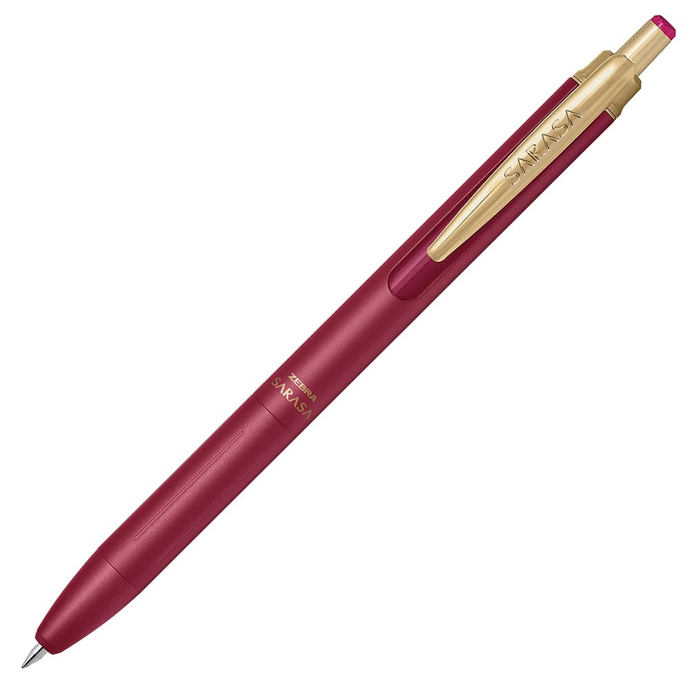 ZEBRA Sarasa Grand Gel Ballpoint Pen 0.5 mm, Retractable with Gold Binder Clip, Water-Based Pigment Water-Resistant Ink, 10.3 x 142.6 mm and 19.3 g, 11 Ink Colours, 1 or 3 Pens