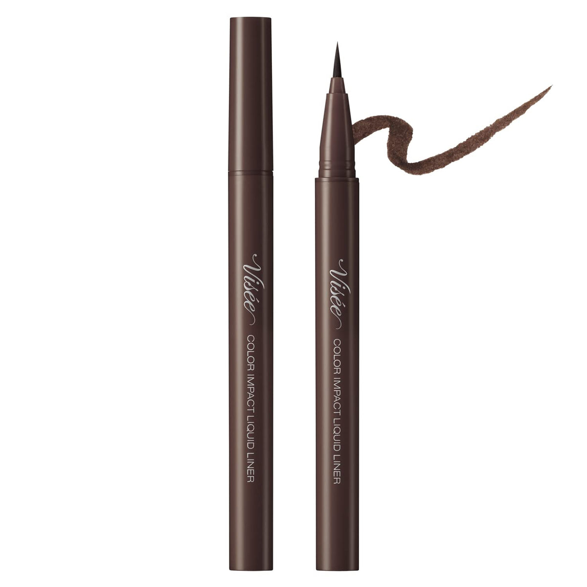 Visee Richer Color Impact Liquid Eyeliner, Smudge-Resistant, Hot Water Removable, Fragrance-Free, 0.4 mL, 5 Shades