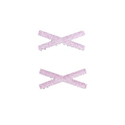 Cross X Mini No-Crease Hair Clips for Bangs, Set of 2, Made in Japan, 5 x 2.1 cm, in Plain, Velvet and Faux Leather Fabrics
