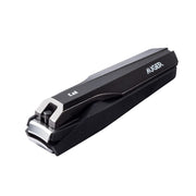 KAI AUGER Nail Clipper M Standard, Black Metal Lever Clipper With Etched Nail File And Removable Cover