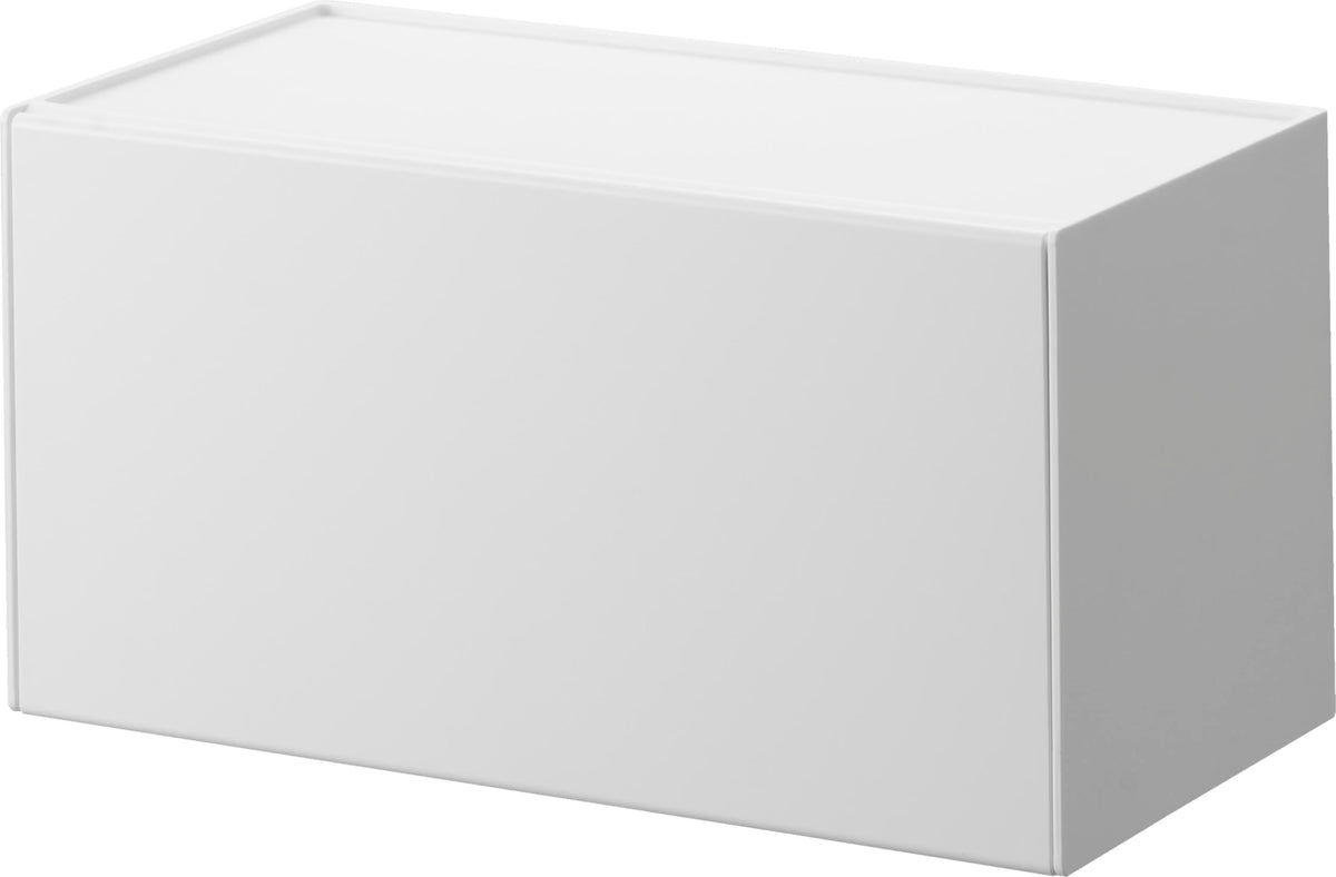 Yamazaki Tower Paper Towel Dispenser with Tray, Wall Box for Paper Towels, Kitchen Paper and Tissues, 26 x 13.7 x 13.6 cm, Magnet, Gypsum Pin or Film Hook, White or Black