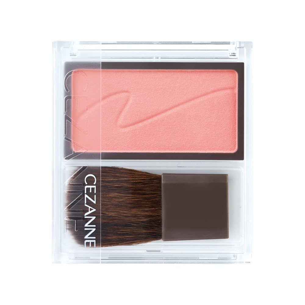 Cezanne Cheek Blush, Moist Powder Blush with Brush in Six Shades, Foggy Rose, Cinnamon Brown, Milk Mauve, Pure Pink, Maple Apricot or Flower Coral, Made in Japan
