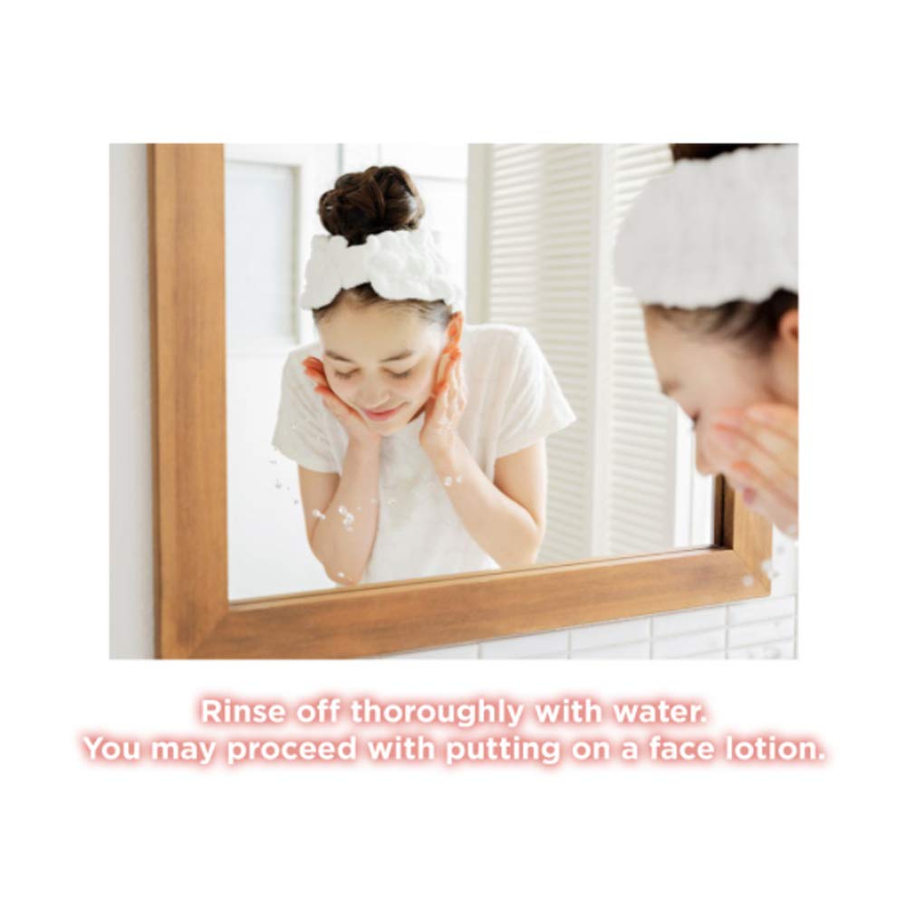 momo puri Cleansing Wash, 150 g, Peach Ceramide and Lactobacillus Foam Face Wash that Removes Makeup