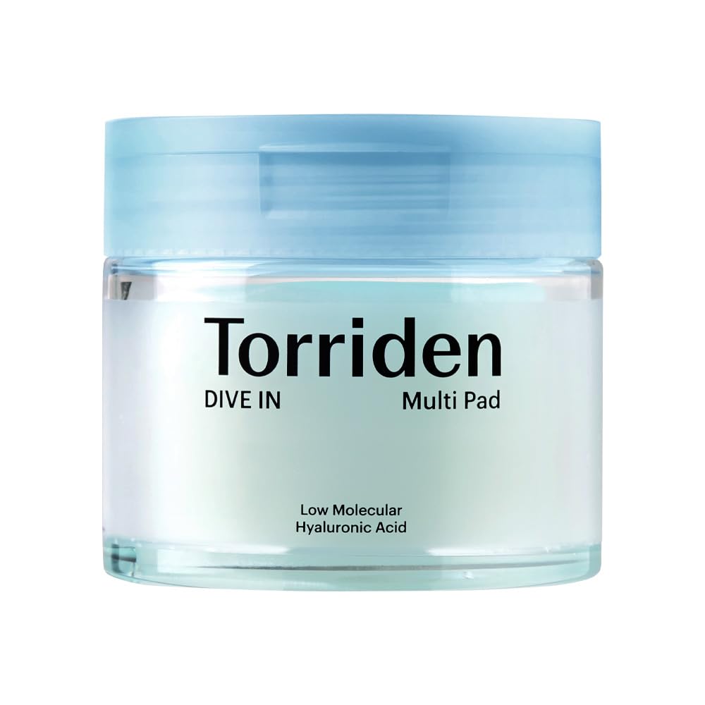 Torriden Dive-In Low Molecular Hyaluronic Acid Multi Pad, Wipe-Off Serum Toner Pads, 80 Pads