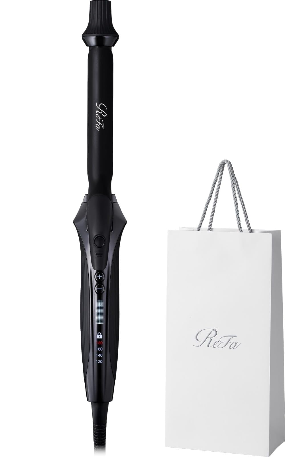 ReFa Curl Iron Pro AM-HL-03A, Hair Curling Iron with Four Temperature Steps and Multi-Voltage Worldwide Use, 19, 26, 32 or 38 mm, Black or White