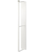 Yamazaki Plate Magnetic Laundry Hanger Rack, Slim Steel Rack for Hangers and Bath Cleaning Tools, 6 x 8.5 x 46 cm, White