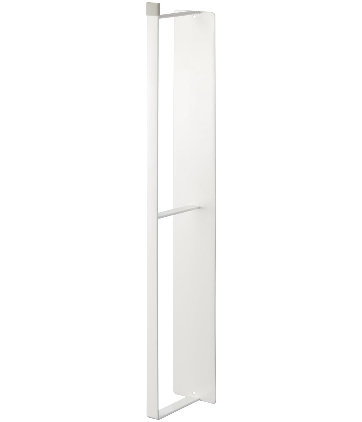 Yamazaki Plate Magnetic Laundry Hanger Rack, Slim Steel Rack for Hangers and Bath Cleaning Tools, 6 x 8.5 x 46 cm, White