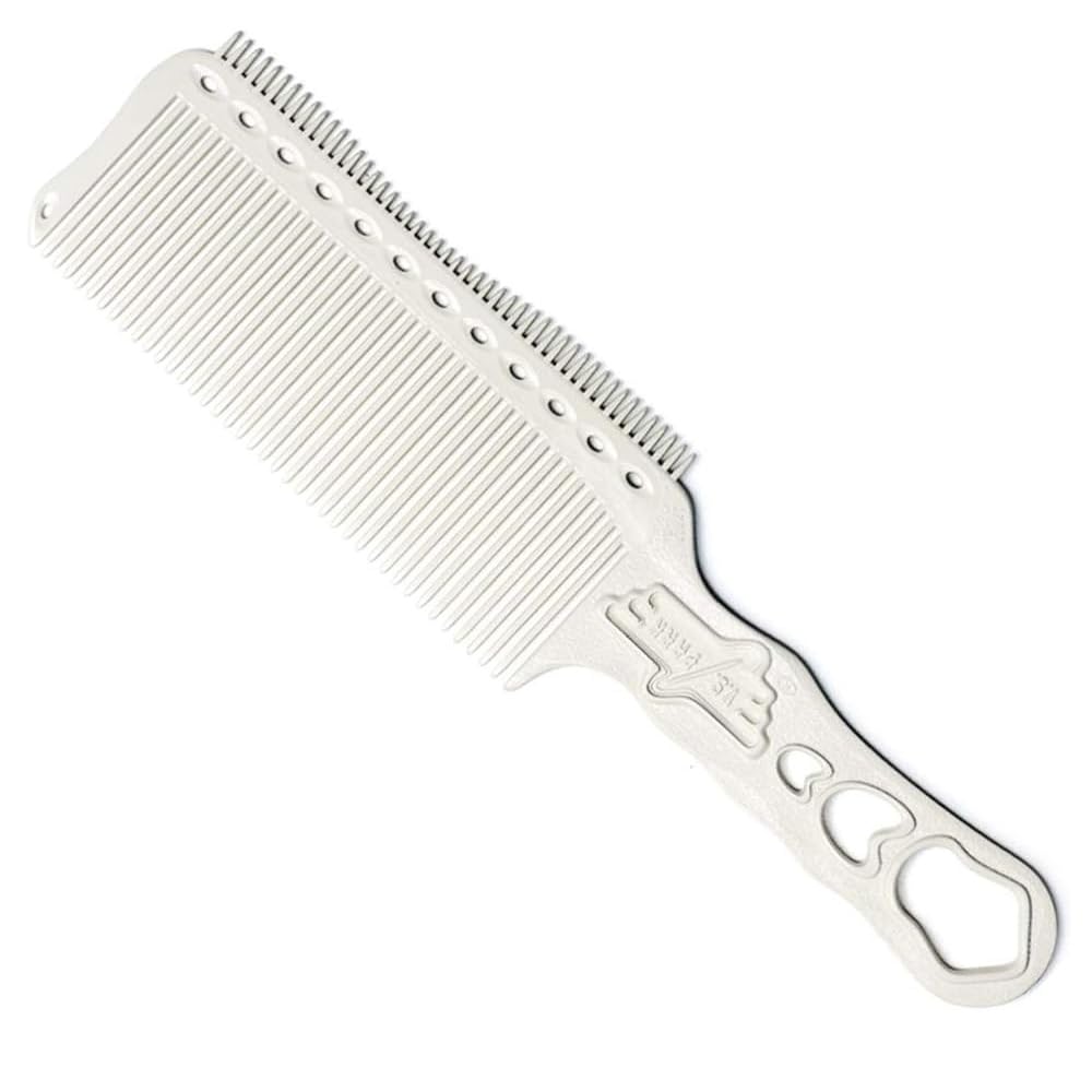 Y.S.PARK YS-S282T Flat-Top Clipper Comb, White, Wide Clipper-Over-Comb Cutting Comb