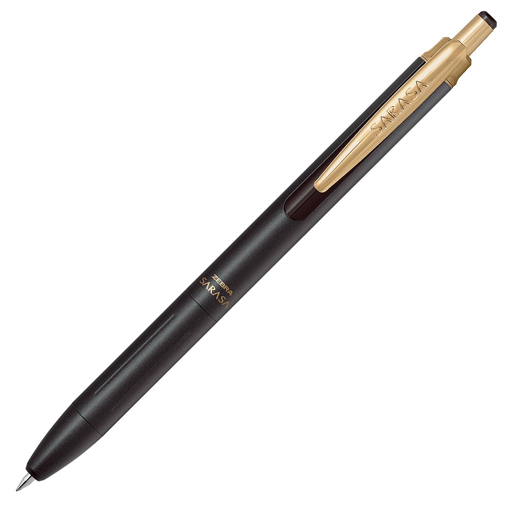 ZEBRA Sarasa Grand Gel Ballpoint Pen 0.5 mm, Retractable with Gold Binder Clip, Water-Based Pigment Water-Resistant Ink, 10.3 x 142.6 mm and 19.3 g, 11 Ink Colours, 1 or 3 Pens