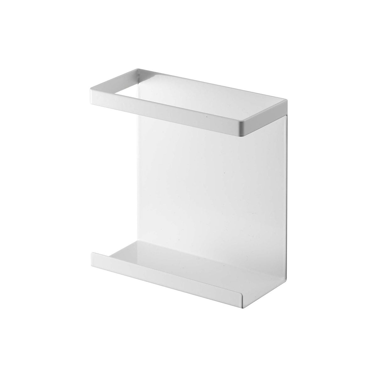 Yamazaki Tower Magnetic Slim Wrap Holder, Slim Holder That Sticks to a Refrigerator Side or Steel Kitchen Panel by Strong Magnet, Holds 1 kg, 13.5 x 6 x 14 cm and 340 g, White or Black
