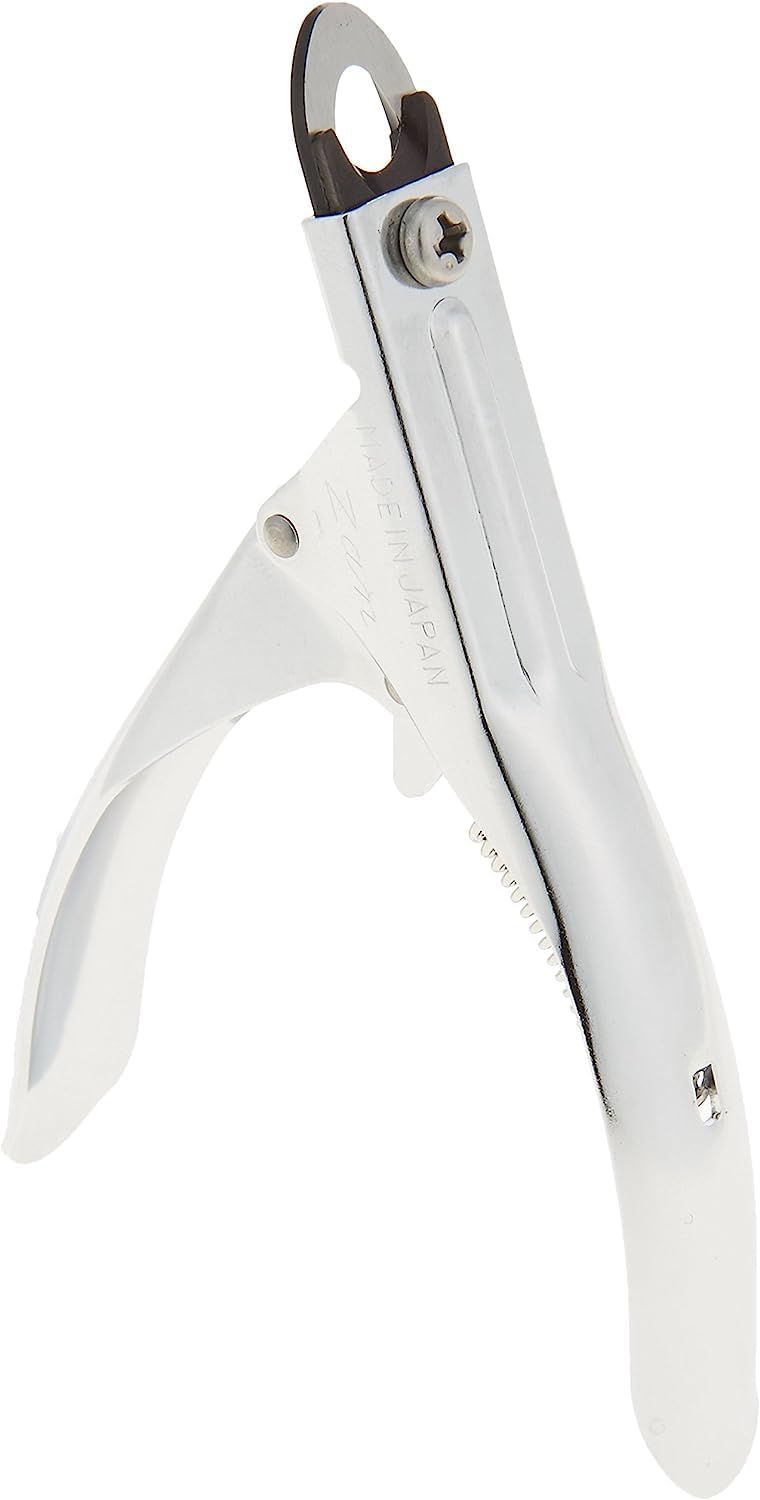 HIROTA Zan Guillotine-Type Pet Nail Clipper M, Carbon Steel Blade with Screwdriver-Adjustable Cut, 10 x 1.5 x 12.5 cm, 150 g, Made in Japan