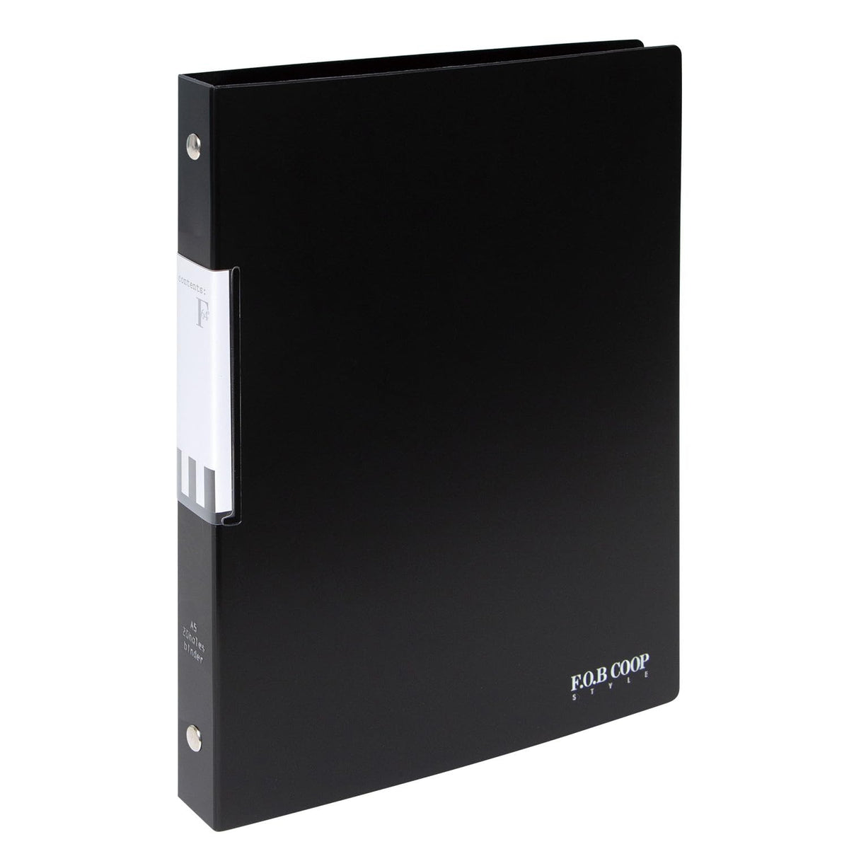 Kyokuto F.O.B COOP Loose-Leaf Binder, Metal Rings Holding About 140 Leaves, Pockets in Both Covers, A5 20-Hole, B5 26-Hole or A4 30-Hole, Clear, White, Grey or Black