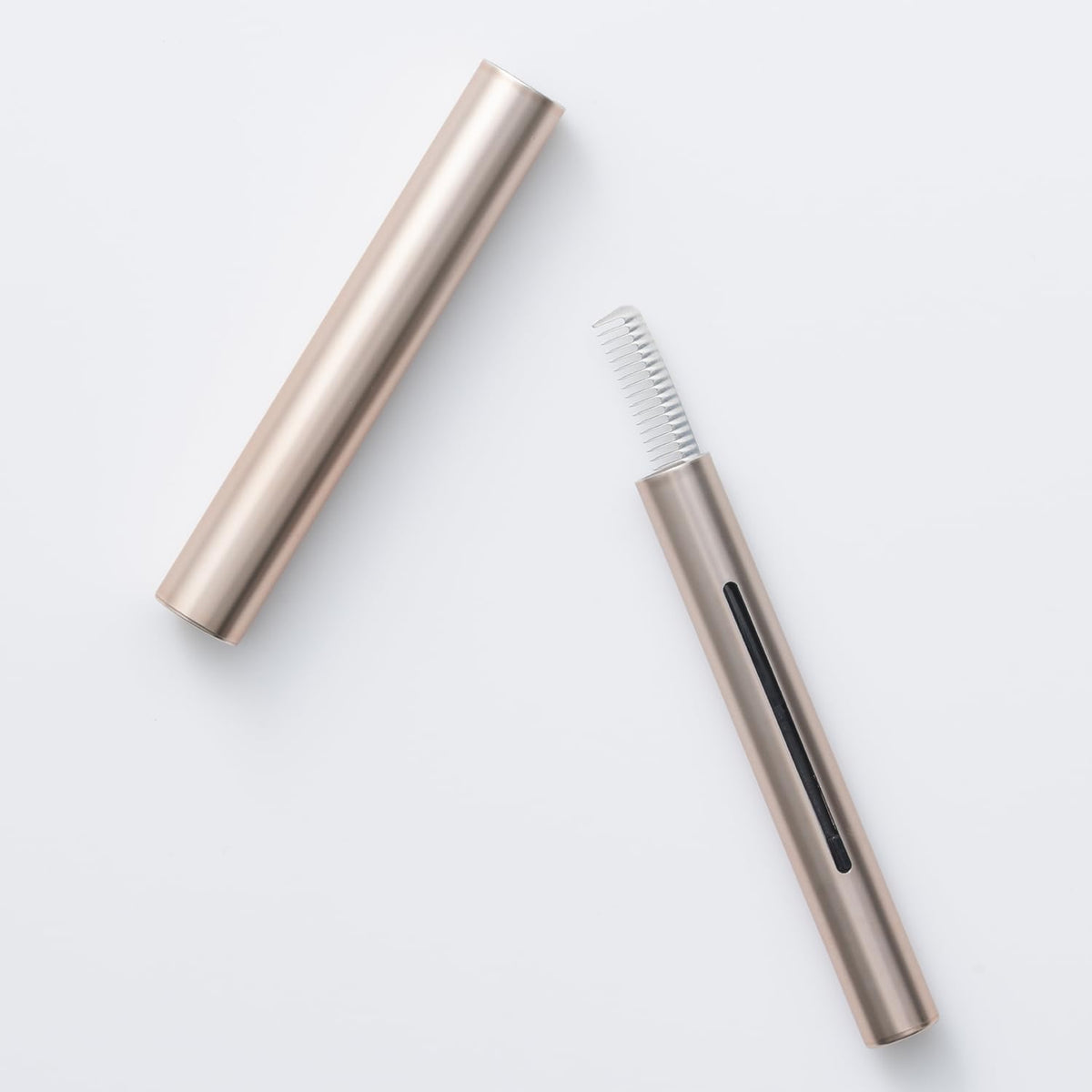 KAI Mini Maru Mascara Comb KQ2212, Slide-Cap Portable Metal Lash Comb for Separating Lashes and Removing Clumps