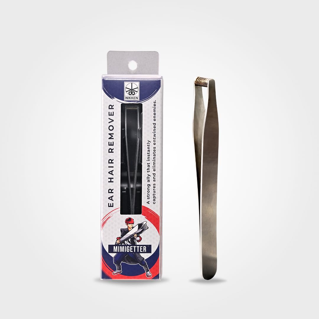 NIKKEN Mimigetter Ear Hair Tweezers, Made in Seki Japan, Patented Spring Stainless Steel Tweezers for Ear and Fine Hair