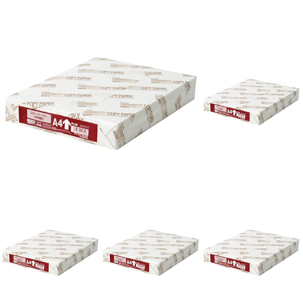 PLUS Copy Paper CR-220, 64 g/m2 Neutral Fine Paper 0.09 mm Thick, 82% Brightness, 500 Sheets per Ream, A4, A3, B4 or B5 in 1, 3, 5, 6 or 10 Reams