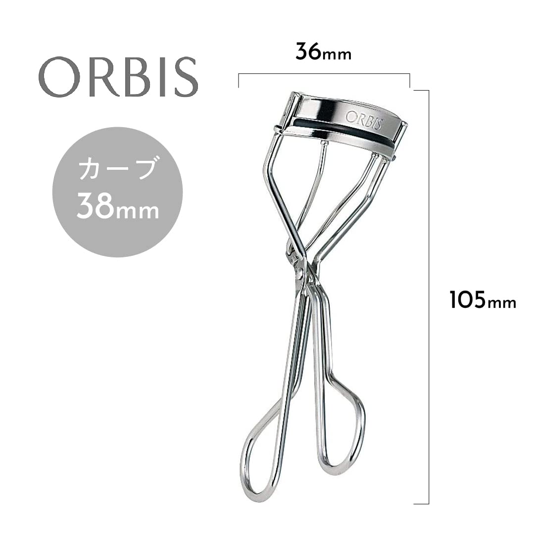 Orbis Eyelash Curler, Silver Steel Lash Curler with Metal-Allergy Guard Coating and Silicone Rubber Pad
