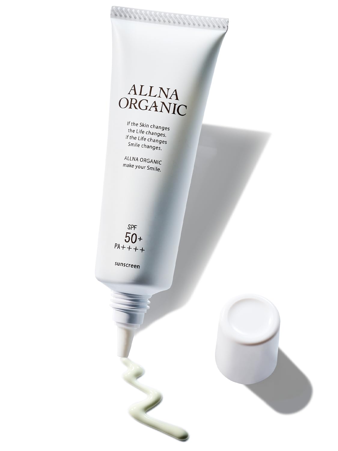 ALLNA ORGANIC Sunscreen Milk SPF50+ PA++++ 50 g, Soap-Off Face and Body UV Cream with Plant Aroma, No White Cast