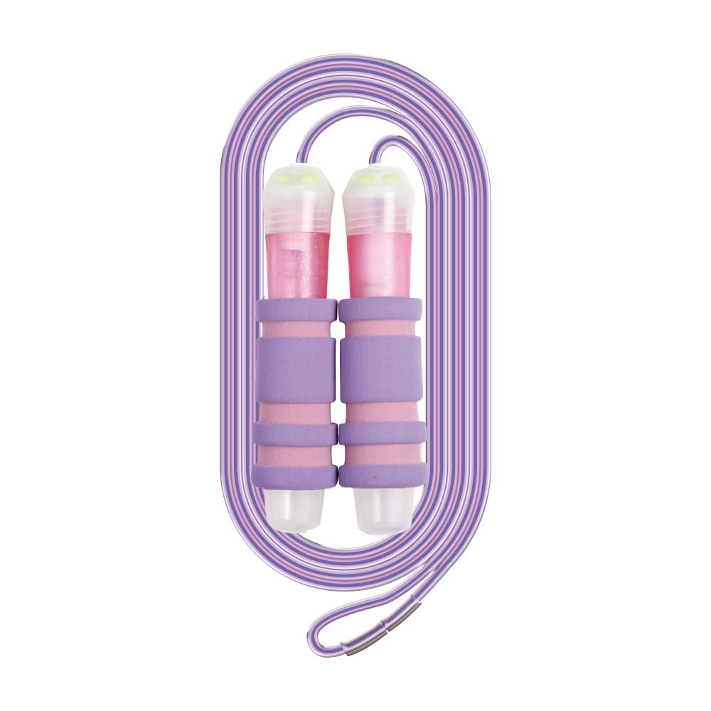 Sonic Quick Spin Lite Skipping Rope QX-1897 with Quick Bearing and Sponge Grips, 2.4 m x 4 mm PVC Rope, Grip 32 x 135 x 32 mm, Ages 6 and Up, Violet or Light Blue